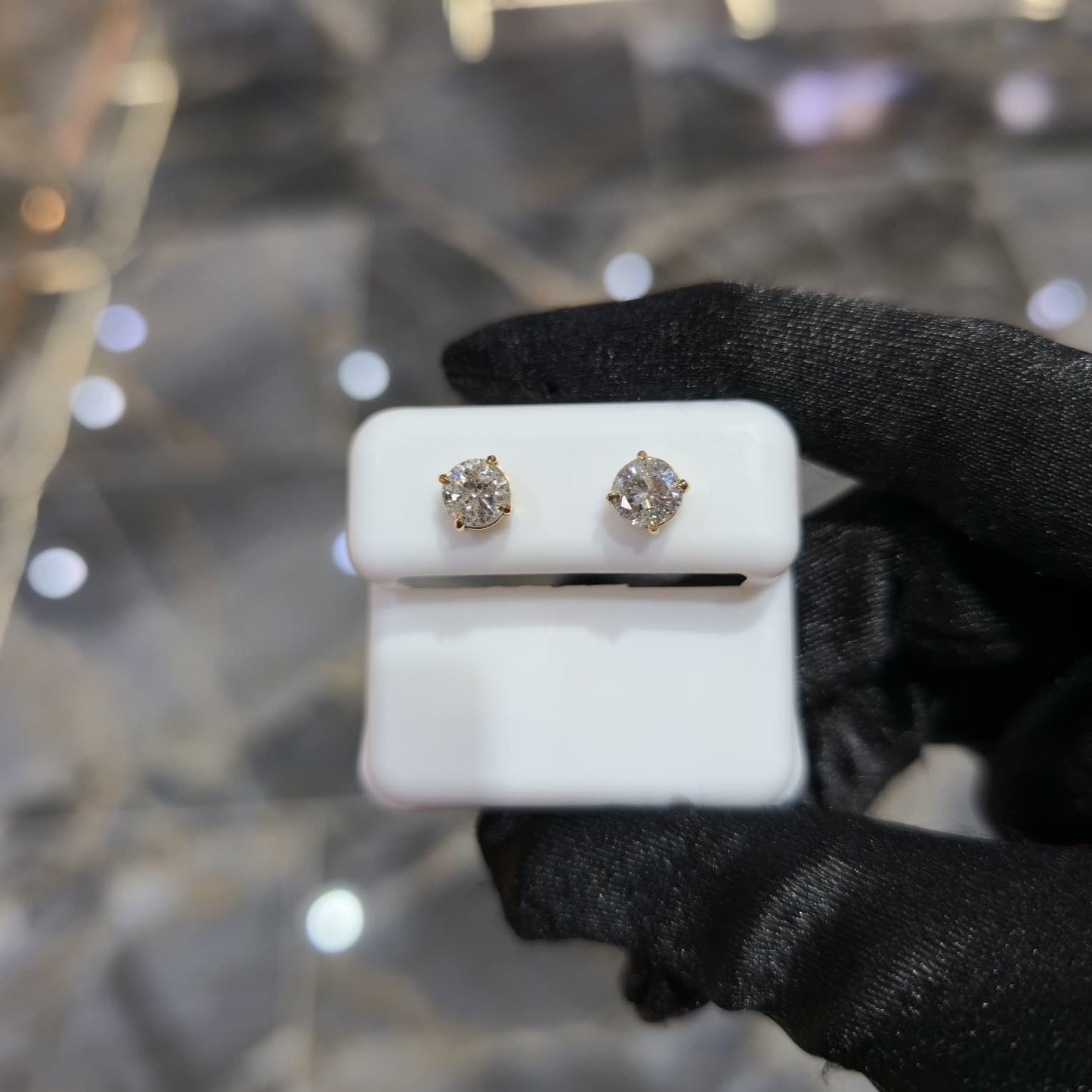 10K Gold Diamond Stud Earrings 1.50ctw Brilliant Round Cut 5mm Gifting Jewelry