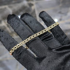 10K Yellow Gold Chino Link Chain Necklace Bracelet Set Mens 20" 7" 5mm CZ Clasp