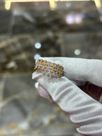10K Yellow Gold Natural Diamond Cross Ring – 0.50 CTW Religious Band