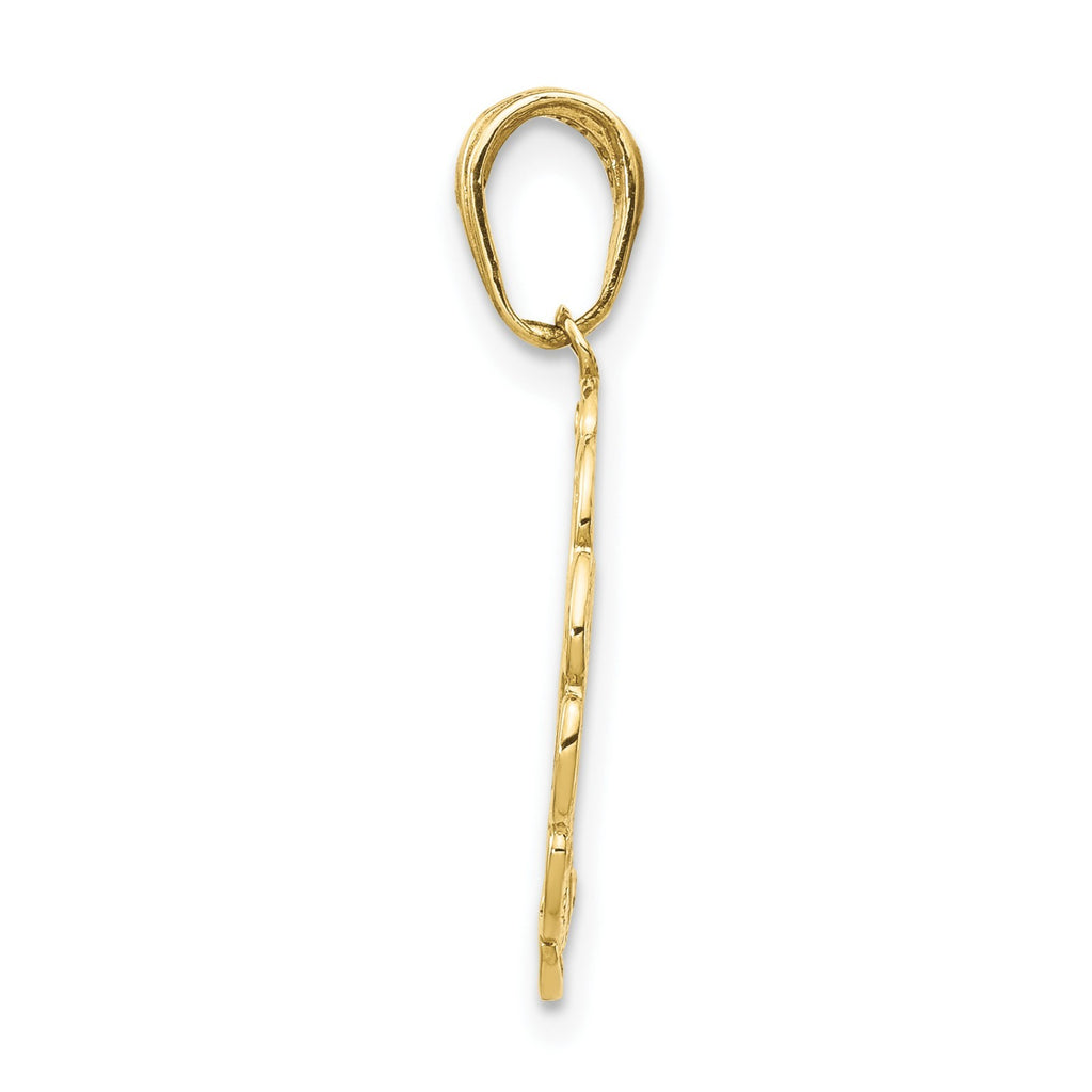 10k Yellow Gold Hummingbird w/ Flower in Frame Pendant