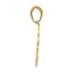 10k Yellow Gold Hummingbird w/ Flower in Frame Pendant
