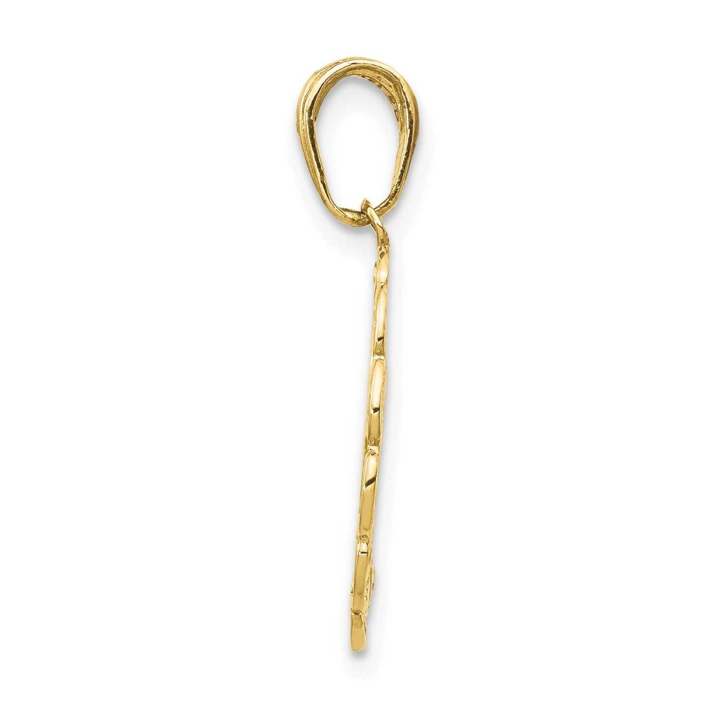 10k Yellow Gold Hummingbird w/ Flower in Frame Pendant