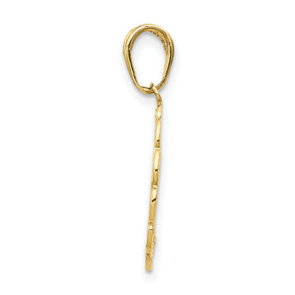 10k Yellow Gold Hummingbird w/ Flower in Frame Pendant