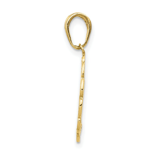 10k Yellow Gold Hummingbird w/ Flower in Frame Pendant