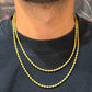 10K Gold 3mm Ball Beaded Chain (Solid Links) 18"-20"