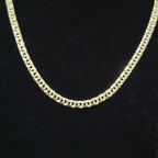 10K Yellow Gold Chino Link Chain Necklace Bracelet Set Mens 20" 7" 5mm CZ Clasp
