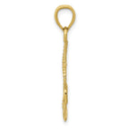 10K Yellow Gold Polished Anchor Rope Pendant 30x15mm Solid Gold 0.95g