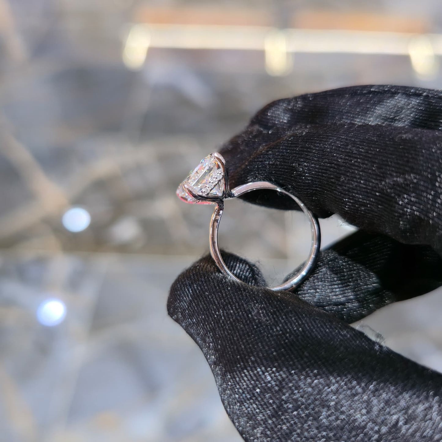 14K Gold 4.34ctw Lab Grown Diamond Radiant Ring E VS1 4.25ct Center Solitaire