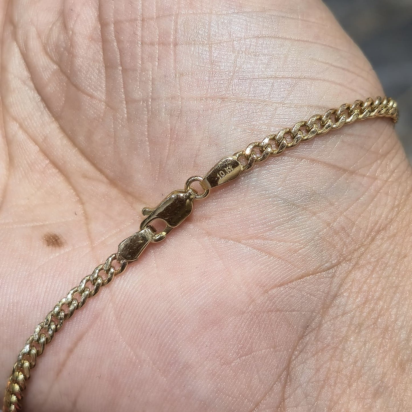 3mm Miami Cuban Link Bracelet 10K Yellow Gold 8" Real Gold Lobster Clasp Unisex