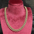 10K Yellow Gold Miami Cuban Genuine Diamond Chain Necklace 8MM 12.45 CT 22 INCH
