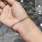 10K Yellow Gold Diamond Cut Cuban Link Bracelet 8" 4mm 3.14g Lobster Clasp Real