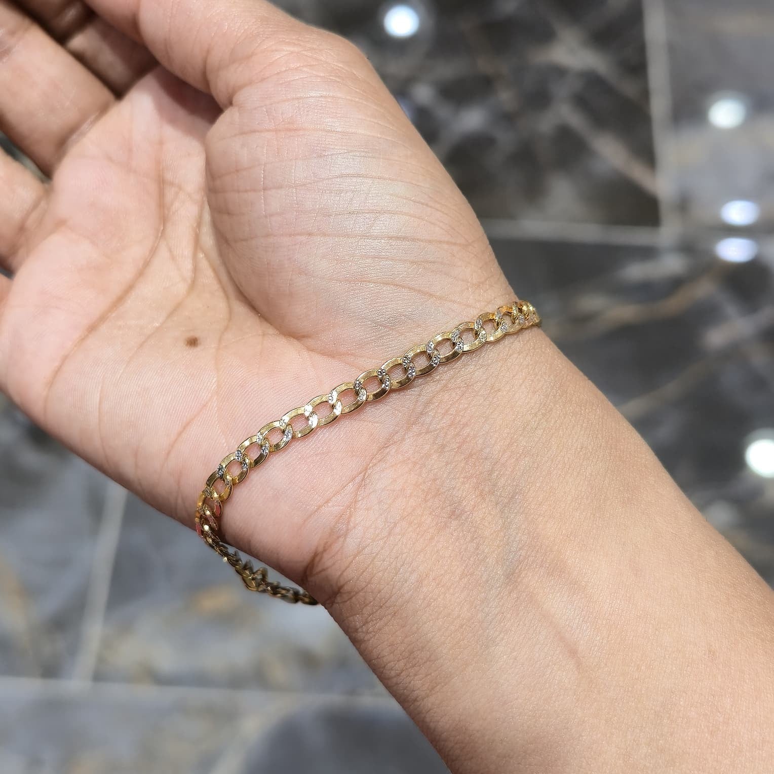 10K Yellow Gold Diamond Cut Cuban Link Bracelet 8" 4mm 3.14g Lobster Clasp Real