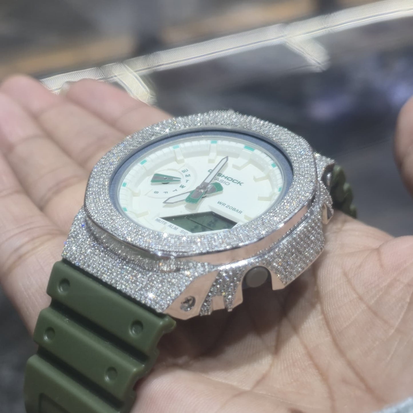 Casio G-Shock S2100  Iced Out Natural Diamond Watch 5CT