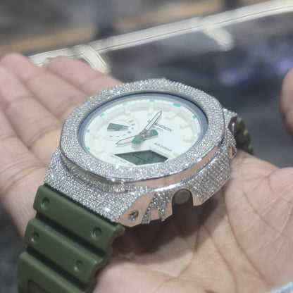 Casio G-Shock S2100  Iced Out Natural Diamond Watch 5CT