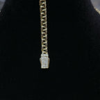 10K Yellow Gold Chino Link Chain Necklace Bracelet Set Mens 20" 7" 5mm CZ Clasp