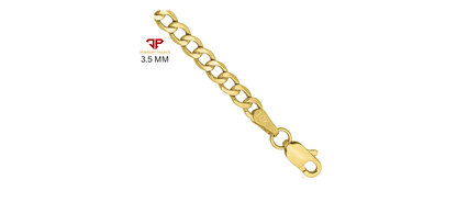 10K Yellow Gold Solid 2mm-6.5mm Curb Cuban Chain Link Necklace Bracelet 7"- 26"