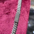 Mens Natural Diamond 8mmx22" 12.9ct Tight Miami Cuban link chain Real 925 Silver
