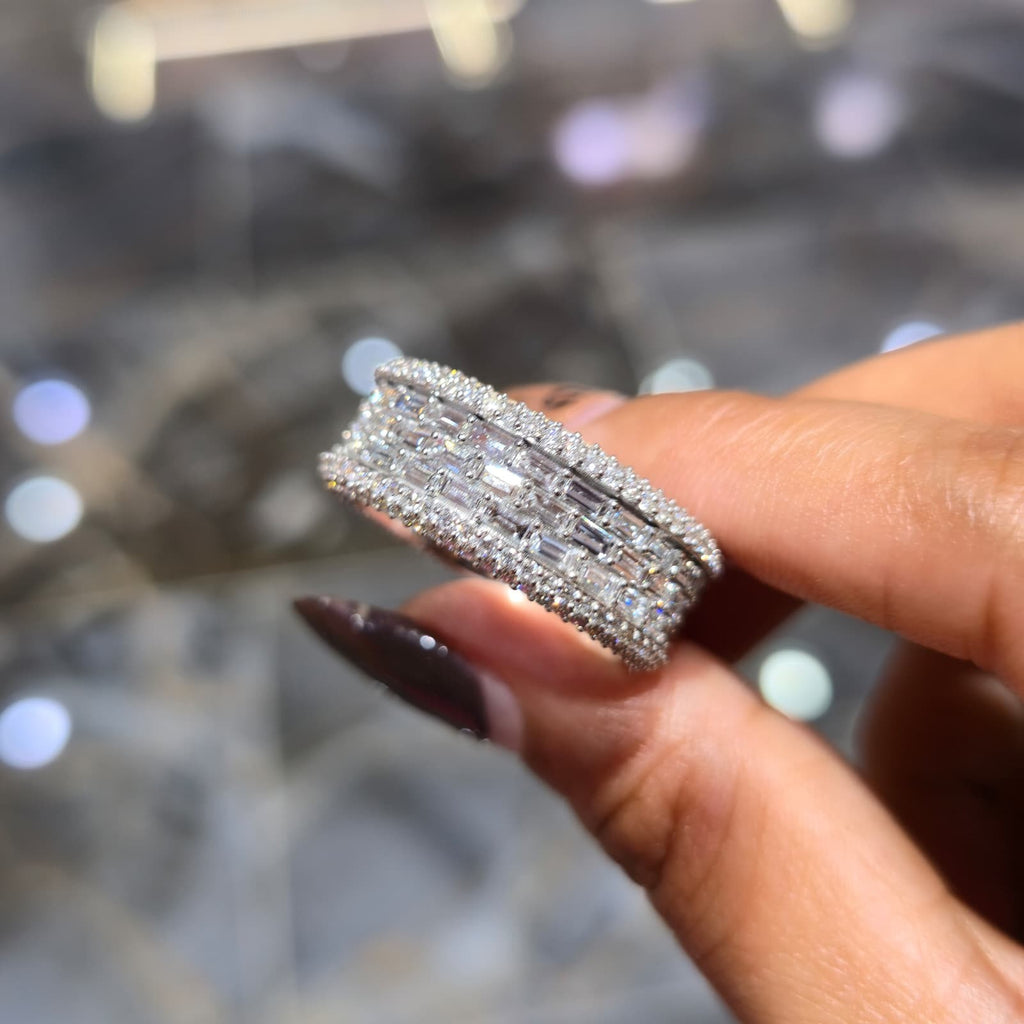 10K Lab Grown Diamond Men's Ring 4.61CTW Baguette Pavé-Channel Set “Rivers” | JP