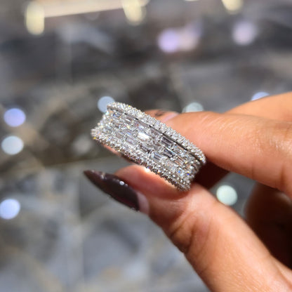 10K Lab Grown Diamond Men's Ring 4.61CTW Baguette Pavé-Channel Set “Rivers” | JP