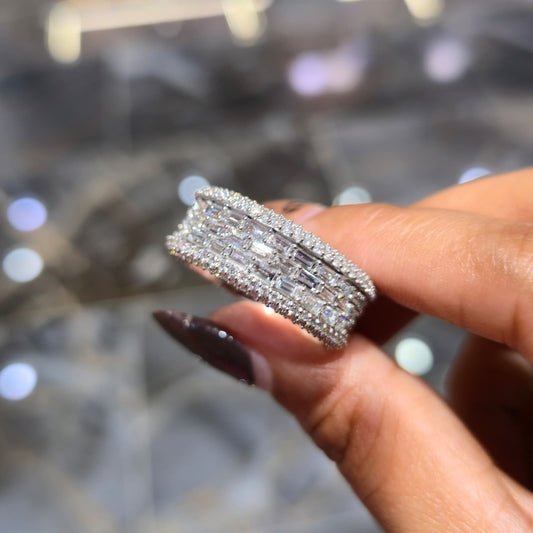10K Lab Grown Diamond Men's Ring 4.61CTW Baguette Pavé-Channel Set “Rivers” | JP