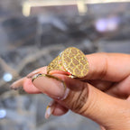 Gold mens Nugget ring round ball 10k solid size 11 ask 8 9 10 12 13