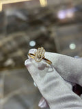 Hamsa Natural Diamond Ring 10K Solid Yellow Gold Hand Symbol 0.13CT Certified
