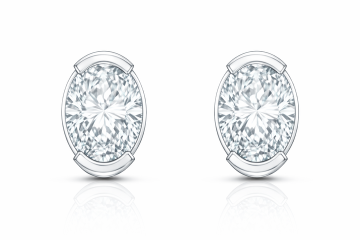 1.00 CTW Diamond Stud Earrings in 14K Gold | Aura Collection by Jewelry Palace