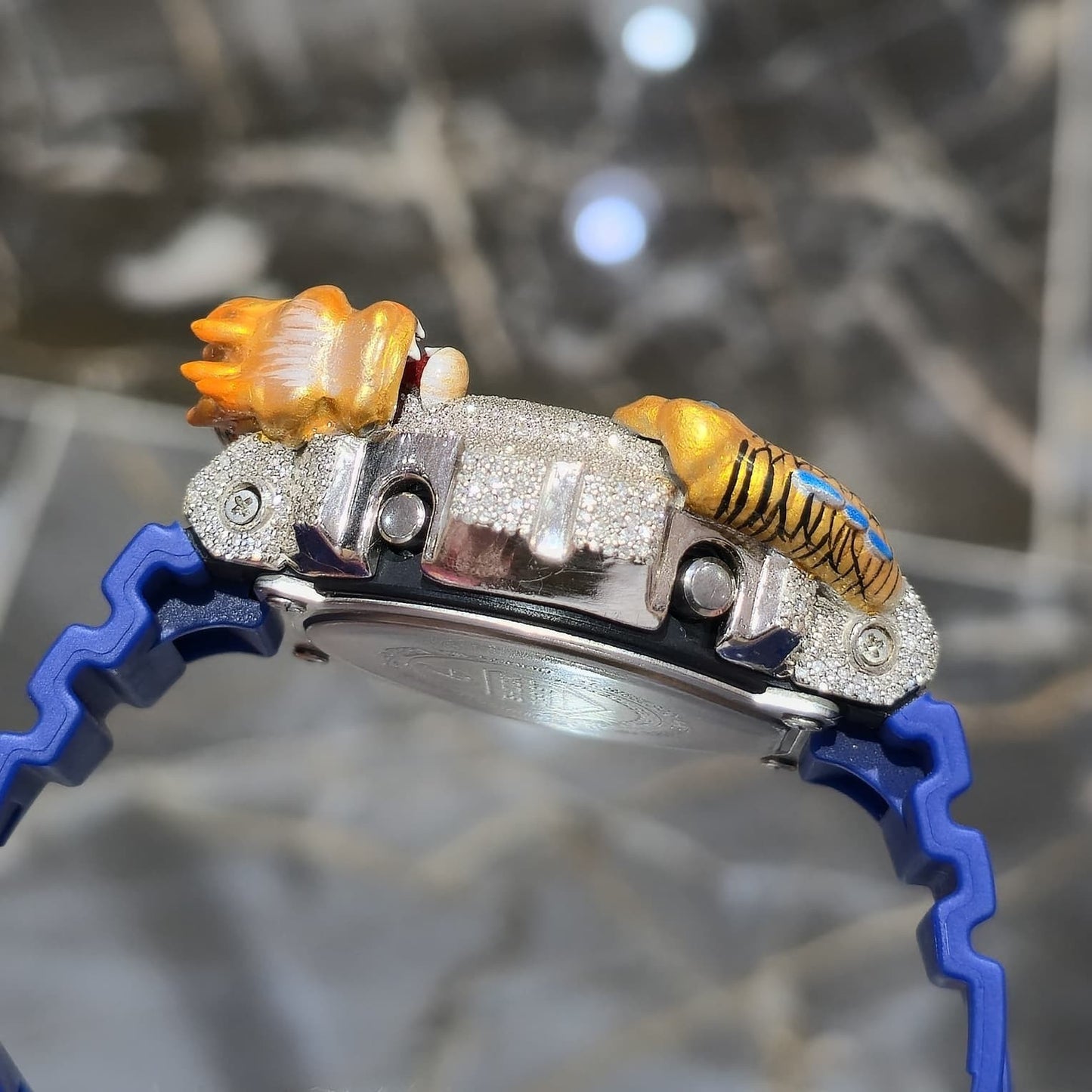 Casio G-Shock Dragon (Blue) 6900 Iced Out Diamond Watch 5 CTW