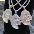 Benjamin Two Face Pendant VVS Moissanite 925 Silver Iced Hip Hop Tennis Necklace