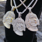 Benjamin Two Face Pendant VVS Moissanite 925 Silver Iced Hip Hop Tennis Necklace