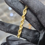 10K Gold Rope Chain Bracelet 5.5mm 8 Inch Solid Yellow Gold Men Women