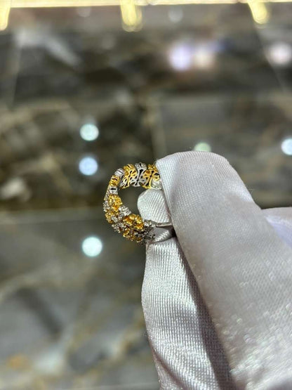 10K Yellow Gold Natural Diamond Cross Ring – 0.50 CTW Religious Band
