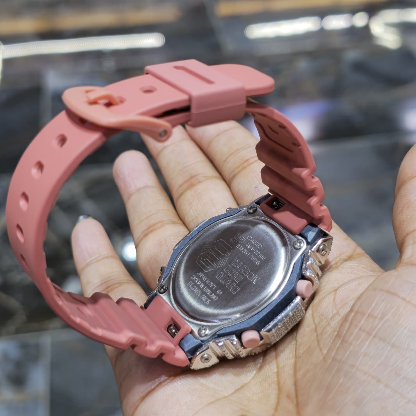 Casio G-Shock Shocking Pink S2100BA Iced Out Diamond Watch 5CT