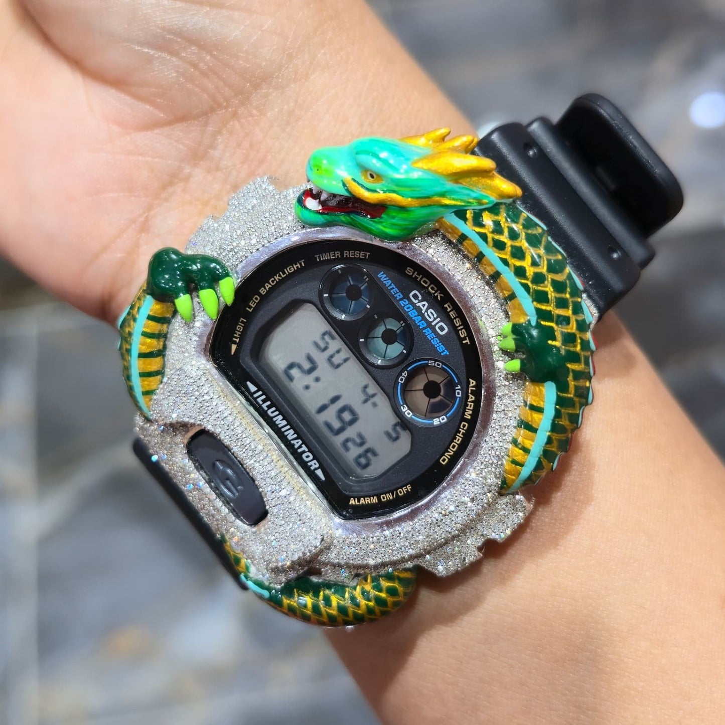 Casio G-Shock (Black) 6900 Iced Out Diamond Watch 5 CTW
