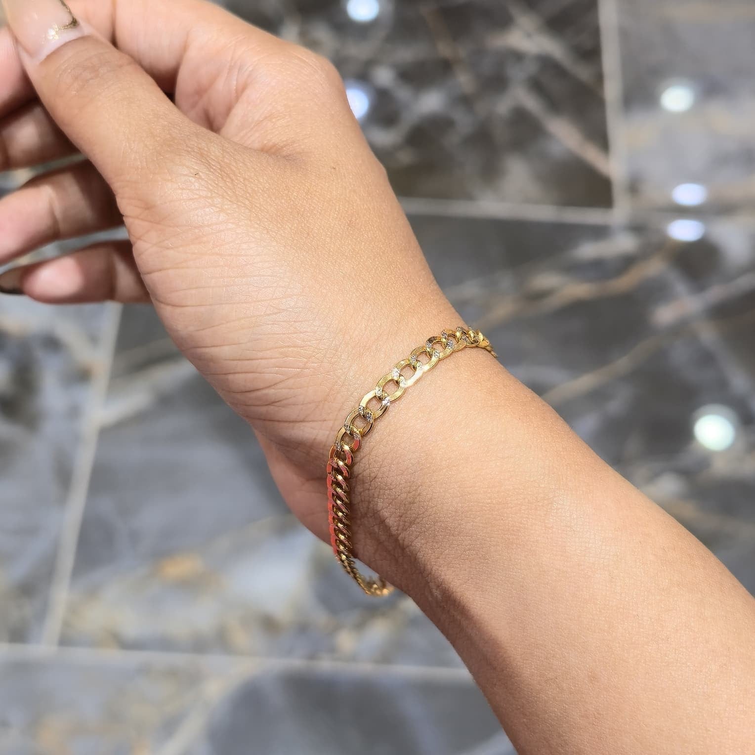 10K Yellow Gold Diamond Cut Cuban Link Bracelet 8" 4mm 3.14g Lobster Clasp Real