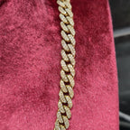10K Yellow Gold Miami Cuban Genuine Diamond Chain Necklace 8MM 12.45 CT 22 INCH