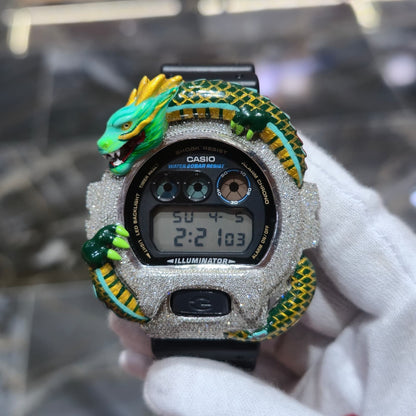 Casio G-Shock (Black) 6900 Iced Out Diamond Watch 5 CTW