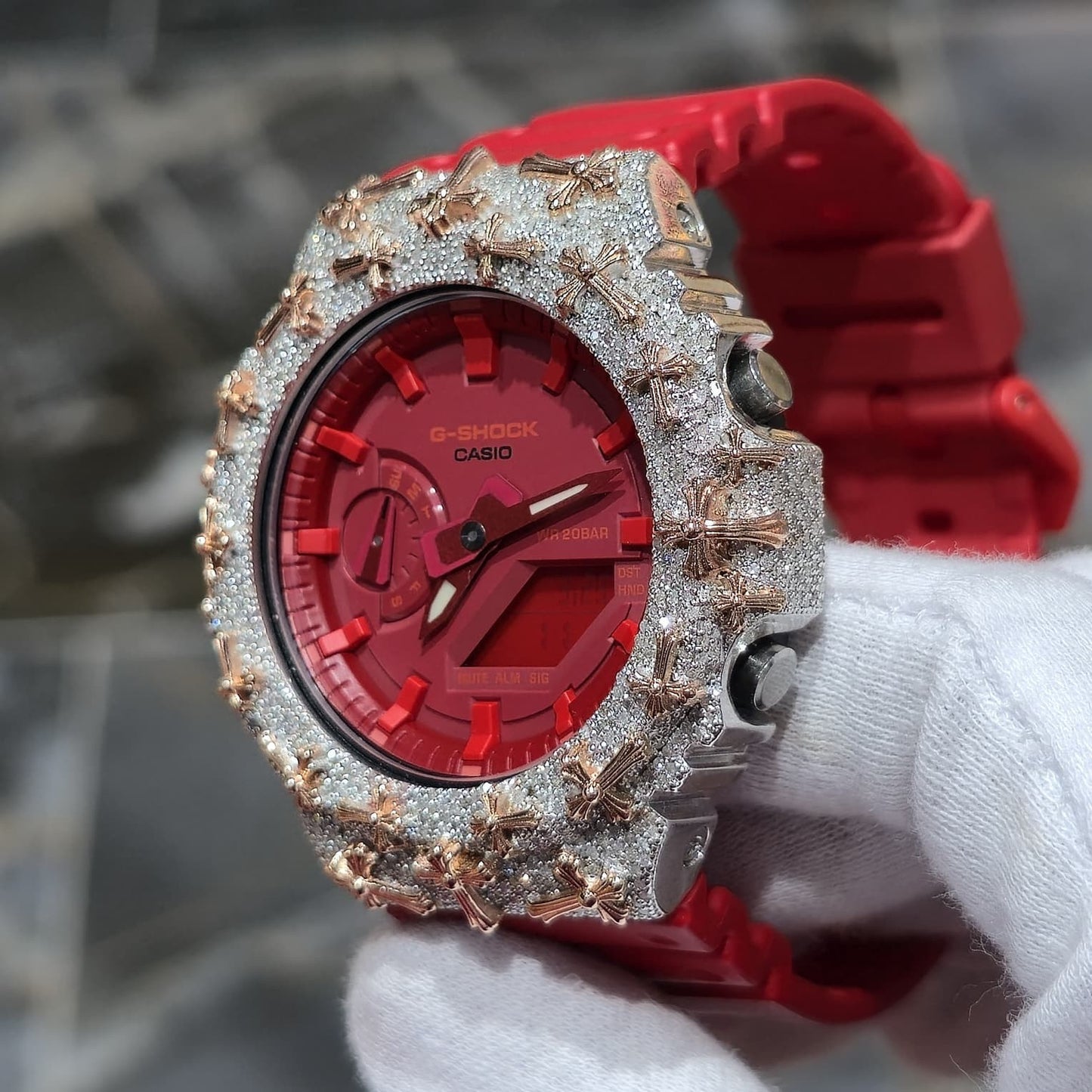Diamond G-SHOCK GA2100 Watch Cross Bezel | 5.00 CTW Natural Diamonds