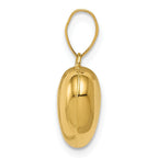 14K Yellow Gold Polished 3-D Puffed Heart Charm Tiny Small for Her 1/4" tall
