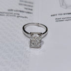14K Gold 4.34ctw Lab Grown Diamond Radiant Ring E VS1 4.25ct Center Solitaire