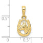 10k Yellow Gold Horse Head In Horseshoe Pendant
