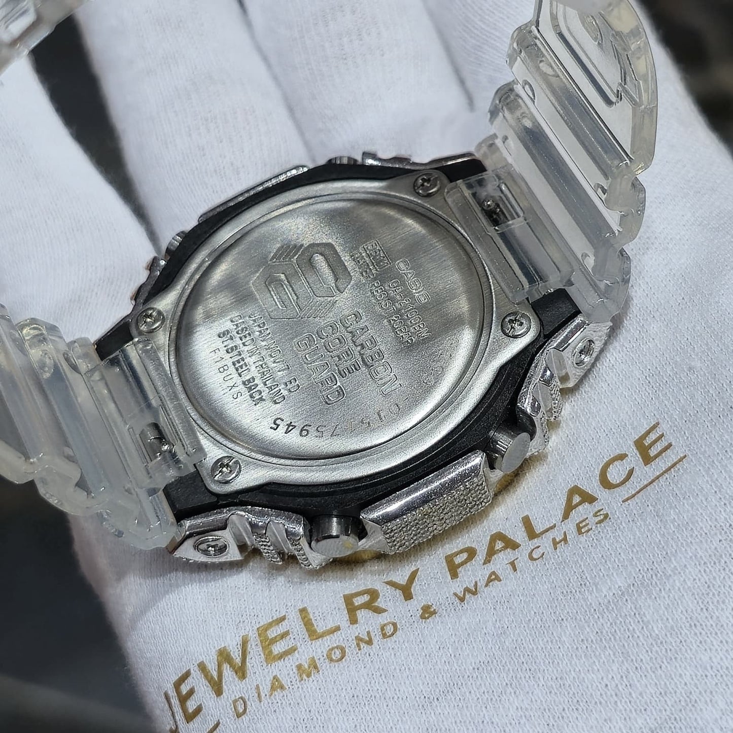 Authentic Casio G-Shock S2100  Iced Out Natural Diamond Watch 5CT | Silver Dial