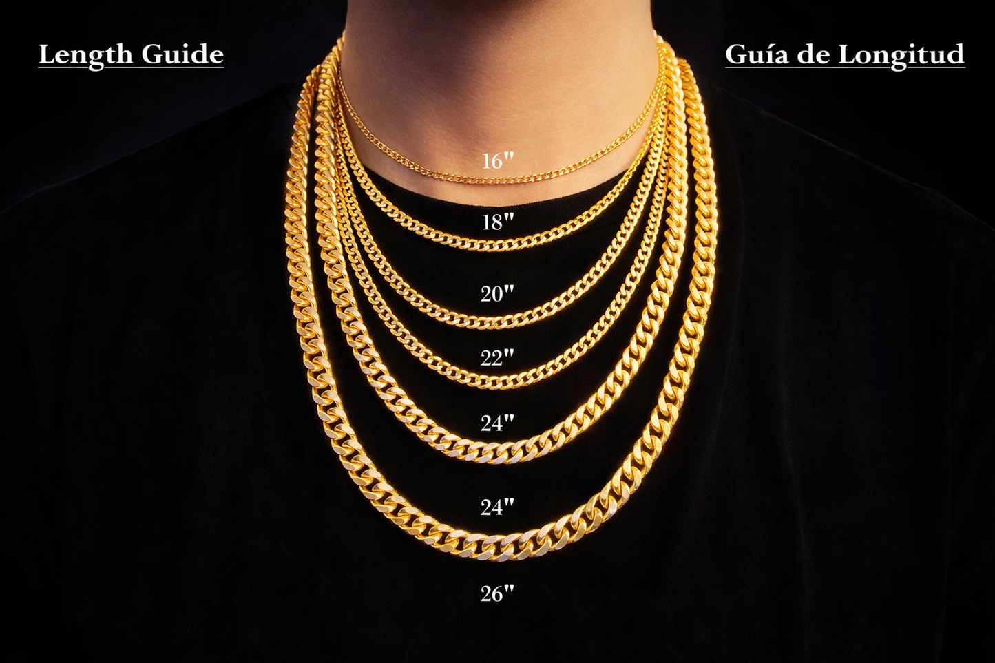 10K Yellow Gold Solid 2mm-6.5mm Curb Cuban Chain Link Necklace Bracelet 7"- 26"