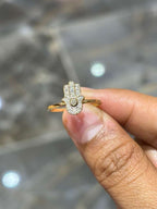Hamsa Natural Diamond Ring 10K Solid Yellow Gold Hand Symbol 0.13CT Certified