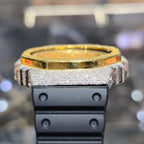 Casio G-Shock S2100  Iced Out Natural Diamond Watch 5CT | Gold Dial