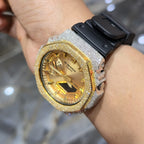 Casio G-Shock S2100  Iced Out Natural Diamond Watch 5CT | Gold Dial