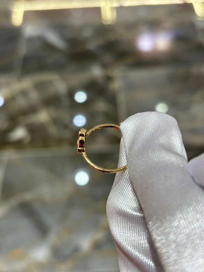 Hamsa Natural Diamond Ring 10K Solid Yellow Gold Hand Symbol 0.13CT Certified