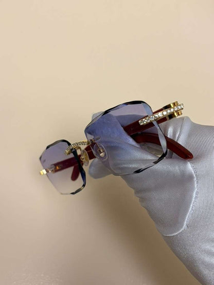 Men's Cartier Signature C 3.00ct Natural Diamond Woods & Lenses Sunglasses