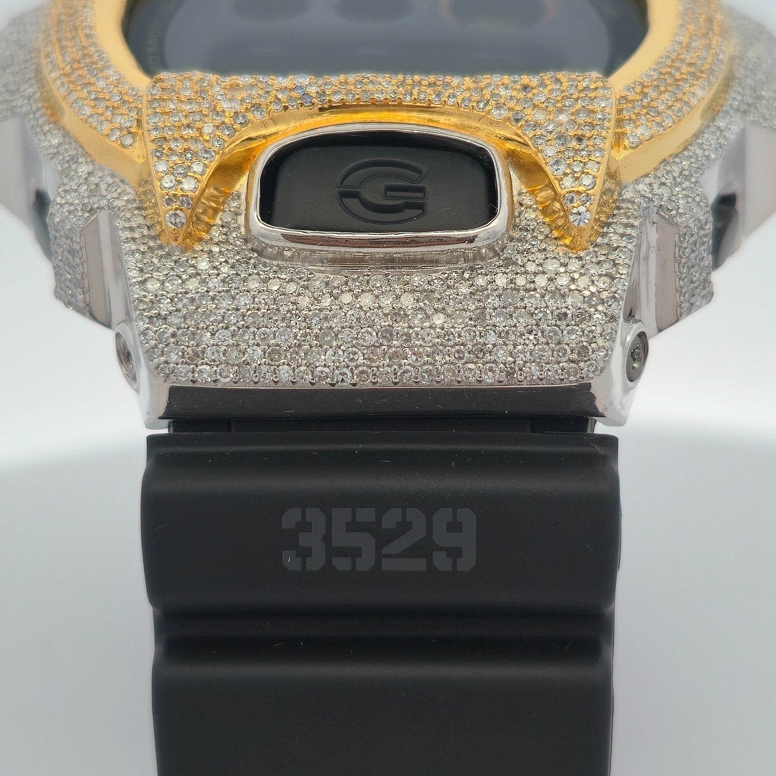 Casio G-Shock 6900 TwoTone Iced Out Natural Diamond Watch 5CT