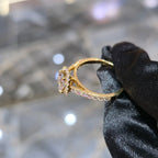 14K Yellow Gold Lab Grown Diamond Ring 1.00 ct Center Women Fine Jewellery